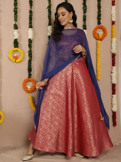 Red & Gold Lehenga Choli with Dupatta